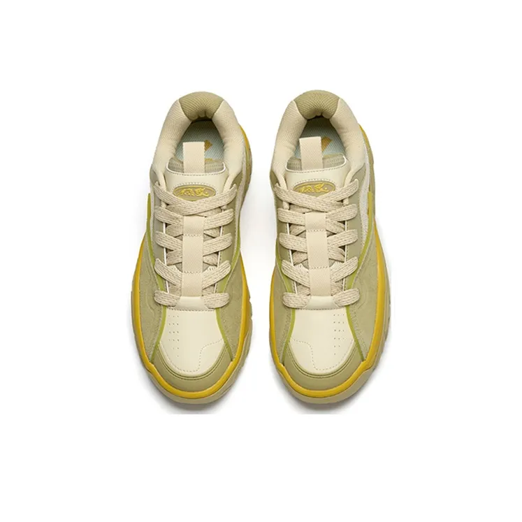 Anta Hot Height Increasing Low-Top Skateboard Shoes Men's Beige Yellow Granules-3