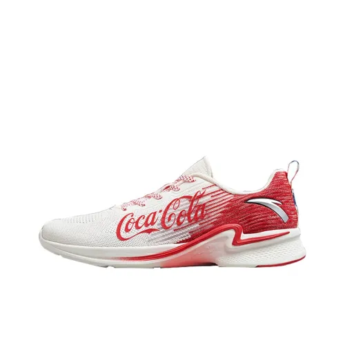 Coca-Cola x Anta Hydrogen Run II Cushioning Anti-Slip And Wear-Resistant Low-Top Running Shoes Men's White Red