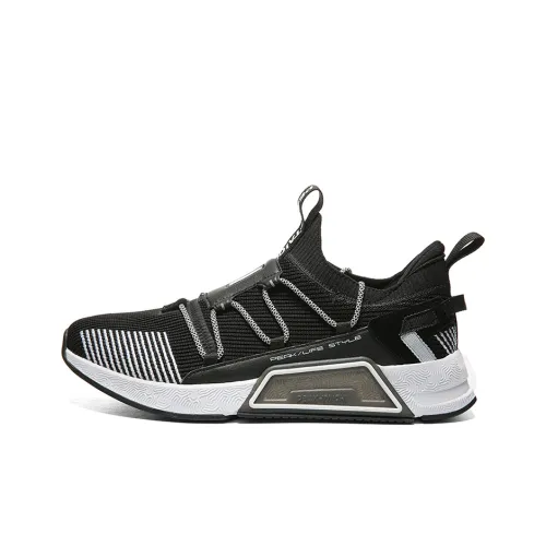 PEAK State Pole Running Shoes Women's Low-Top Black/Large White