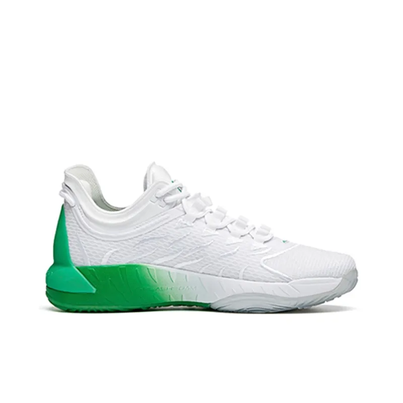 Anta GH1 Low Hayward Abrasion Resistant Breathable Low Top Basketball Shoes Men's White Green-1