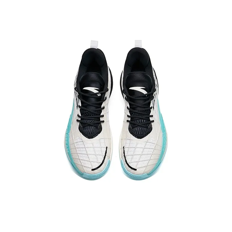 Anta Light Horseman 3 Cushioning Anti-Slip And Wear-Resistant Low-Top Basketball Shoes White Black Blue-2