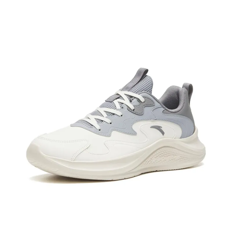 Anta Walk Cushioning Low Top Casual Running Shoes Men's White Gray-1