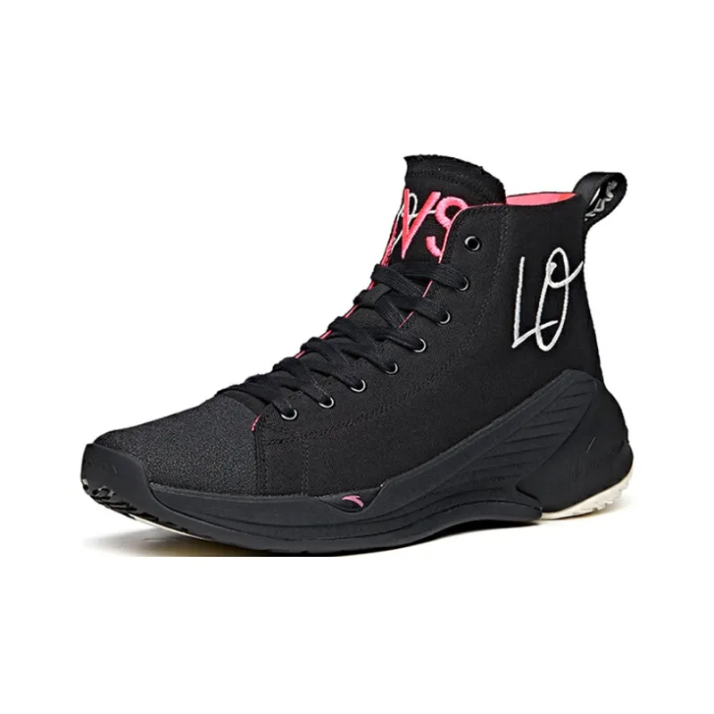 Anta Thompson KT Basketball KT4 Lovs Cushioned Slip Resistant Abrasion Resistant High Top Basketball Shoes Black-2