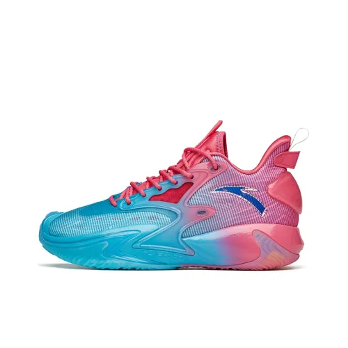 ANTA Frenzy 3 Pro Basketball Shoes Men Mid-Top Cyan Blue/Purple Red