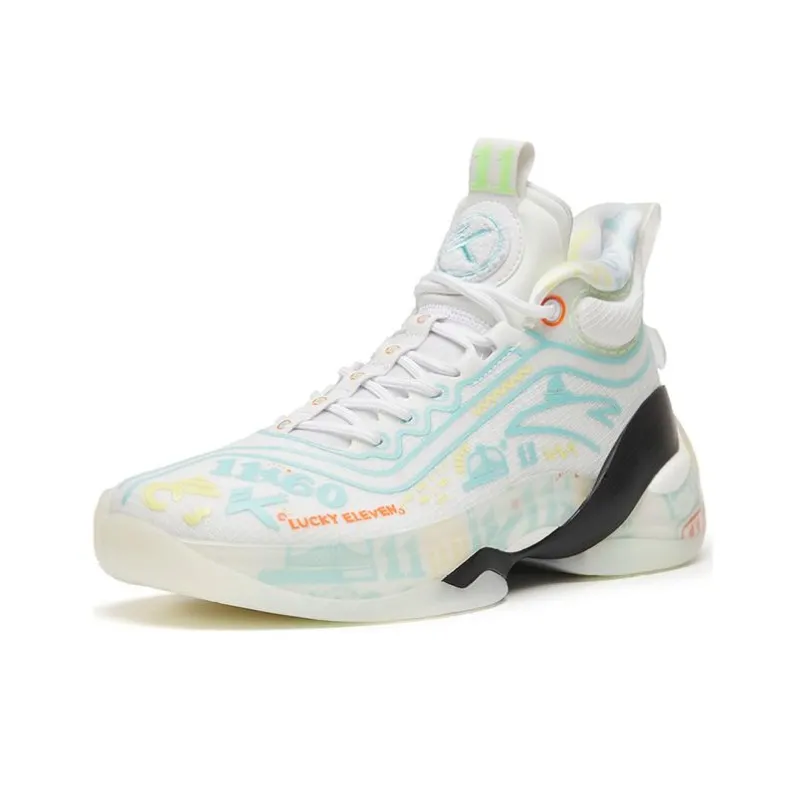 Anta KT7 Pro KT 7 Lucky 11 Lucky 11 Anti Slip Wear Resistant High Top Basketball Shoes Men's Blue White Black-1