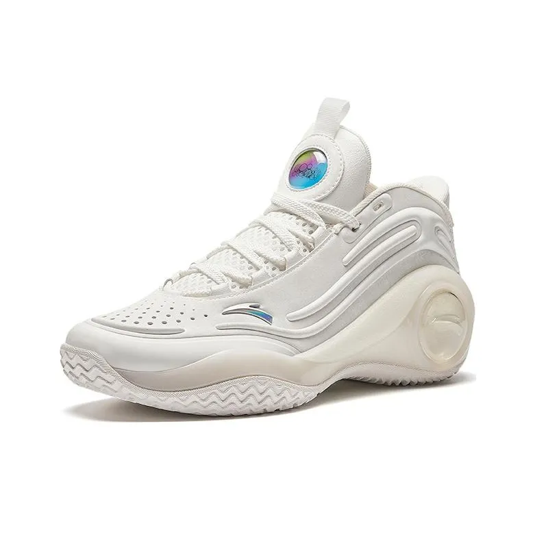 Anta Cement Bubble 4.0 Cushioning Anti-Slip Wear-Resistant Breathability Low-Top Basketball Shoes Men's Beige-1