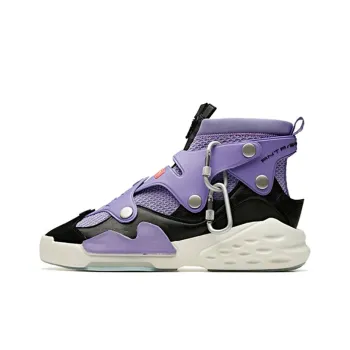 Anta Bastard Cushioned Wear-Resistant Slip-Resistant High-Top Sports Casual Shoes Purple