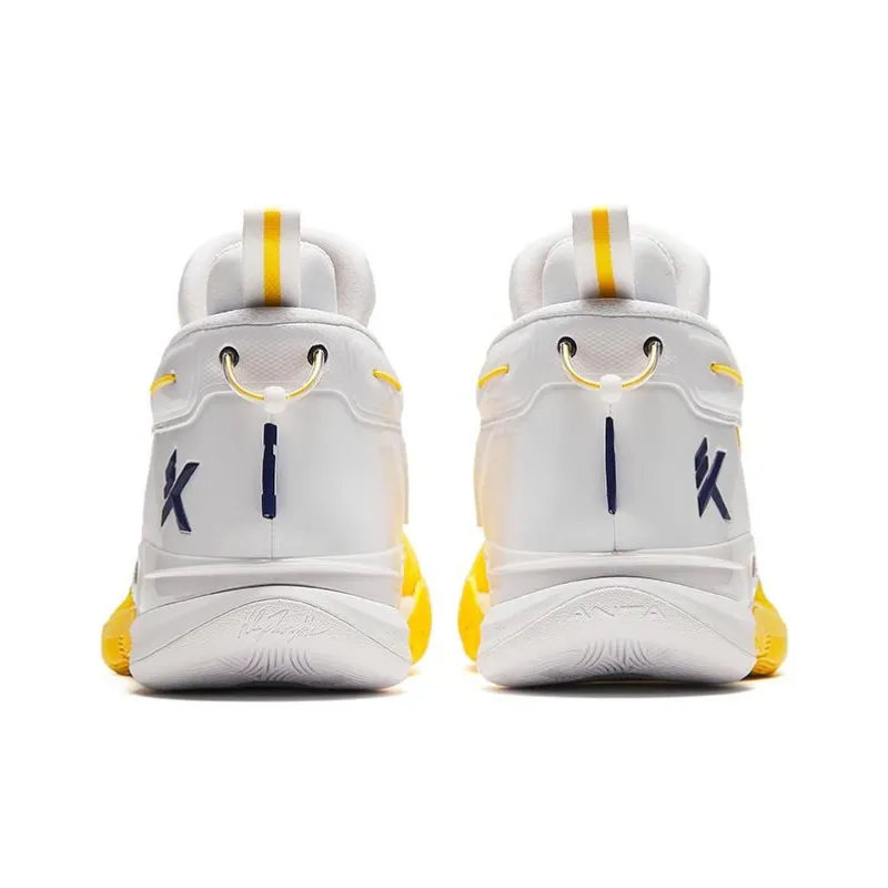 Anta KT9 Solid As Gold Cushioned Slip-Resistant Abrasion-Resistant Basketball Shoes Men's White Yellow-3