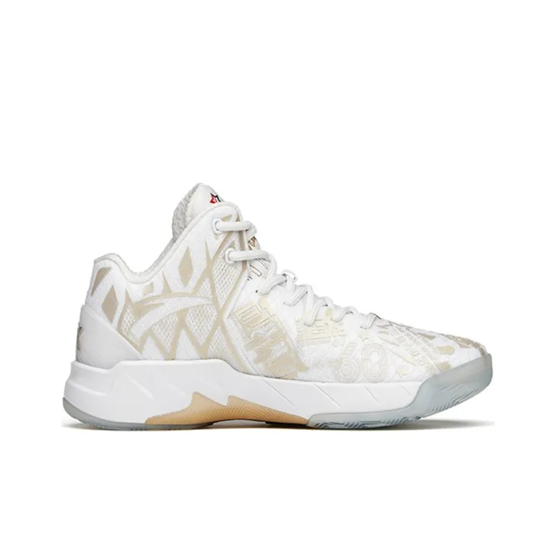 Anta KT1 Pro Abrasion Resistant Breathable High Top Nitrogen Technology Basketball Shoes Men's White Gold-1