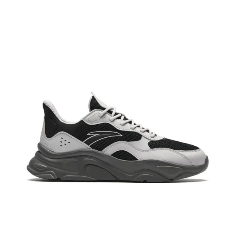 Anta Little Millennium Cushioning Wear Resistant Low Top Casual Shoes Women's Black Gray-1