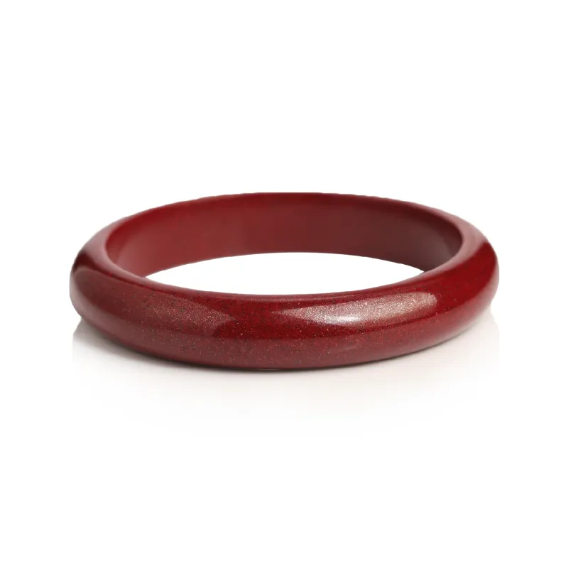 Artisan Lock Heart Jade Reconstructed Cinnabar Jade Bangles Women's-0