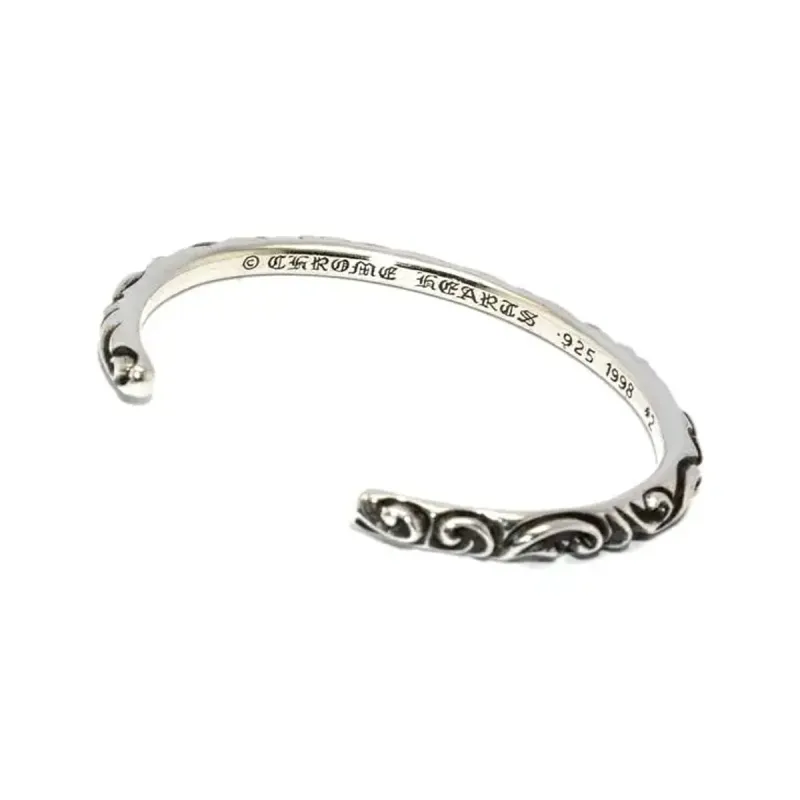 Chrome Hearts 925 Sterling Silver Bangles Unisex Silver-2