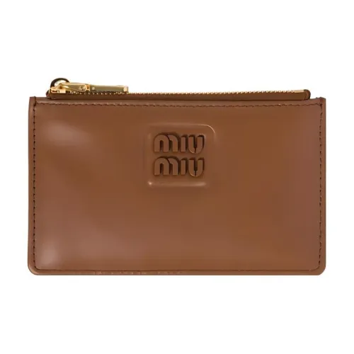 MIU MIU Leather Envelope Bag Wallets Regular Women's Brown