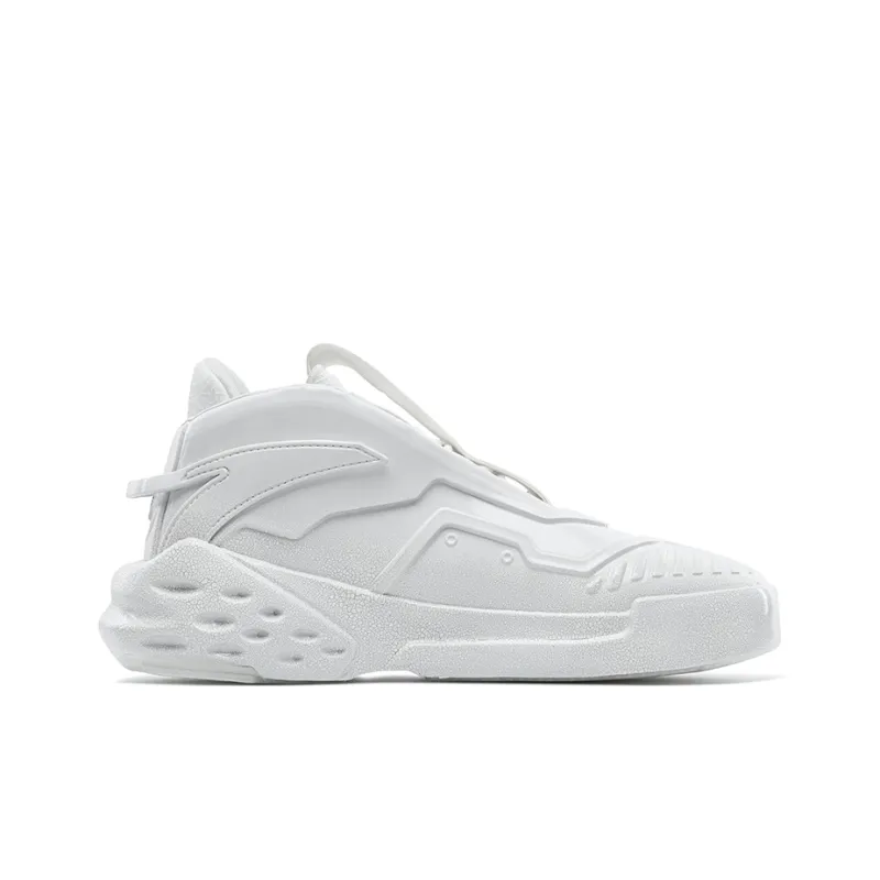 Anta Bastard Monologue Anti Slip Wear Resistant High Top Skateboard Shoes Men's White, Ru Kiln-3