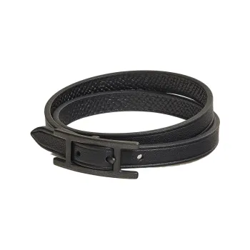HERMES Calfskin Bangles Unisex Black