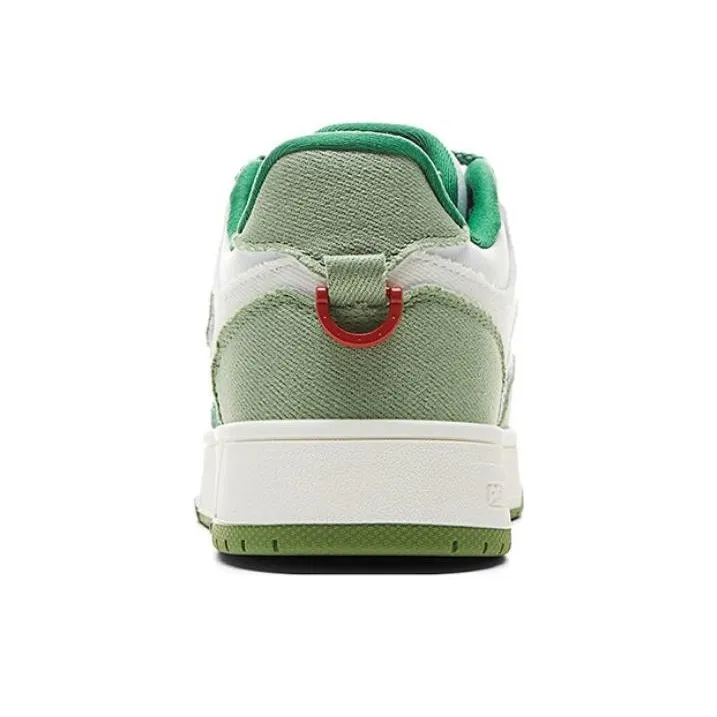 PEAK State Pole Pictorial Skateboard Shoes Women's Low Top Green White-2