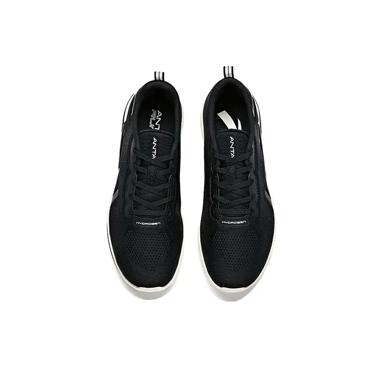 Anta Hydrogen Run II Cushioning Slip Resistant Abrasion Resistant Breathable Low Top Running Shoes Men's Black White-2