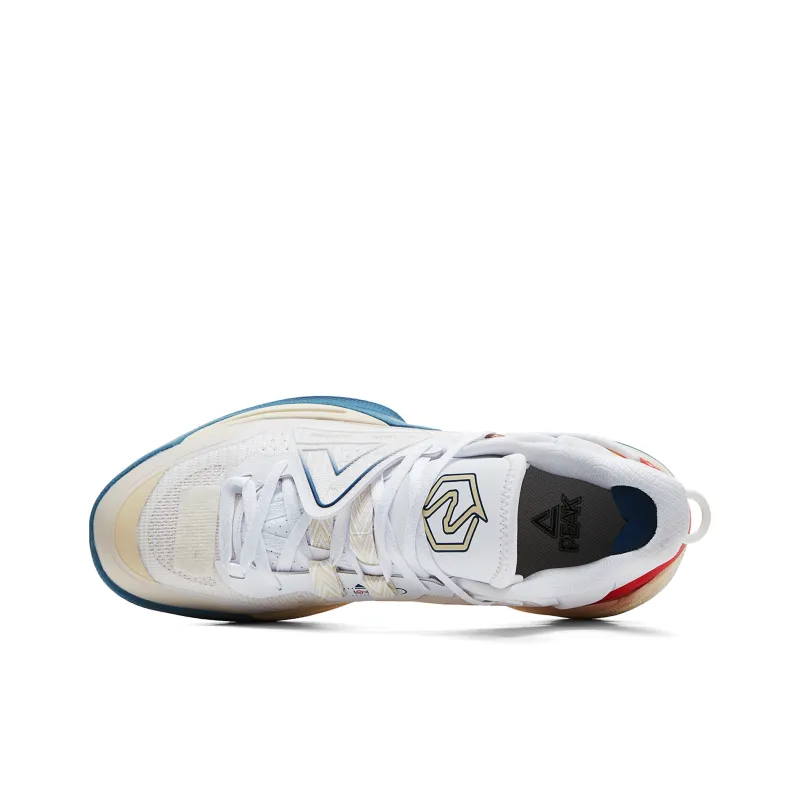 PEAK Phantom Foal 2.0 Basketball Shoes Men Low Top All White Ice Blue-3