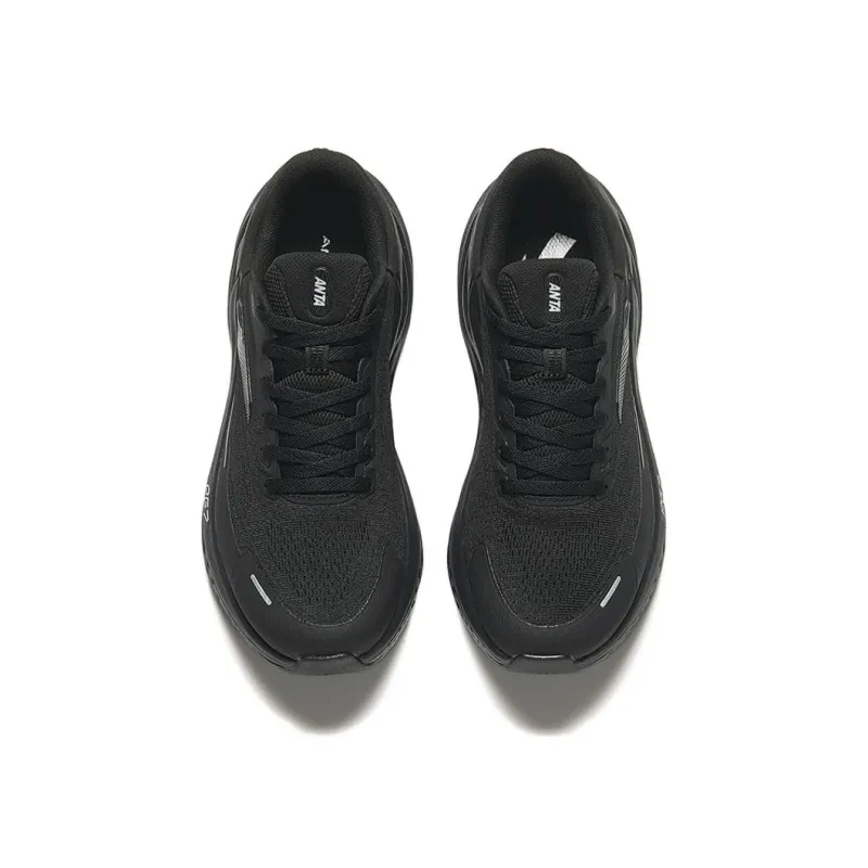 Anta Anti Slip Wear Resistant Low Top Running Shoes Women's Basic Black-3