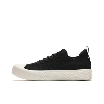 Anta Flyknit Cushioning Wear Resistant Low Top Skateboard Shoes Men's Black