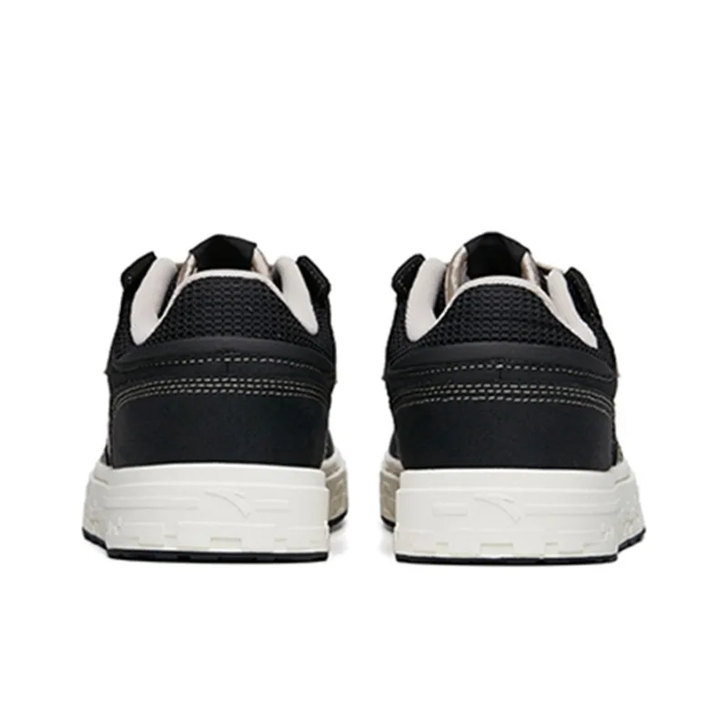 Anta Street Play Series Slip Resistant Cushioning Abrasion Resistant Low Top Skateboard Shoes Men's Black Gray Obsidian-4
