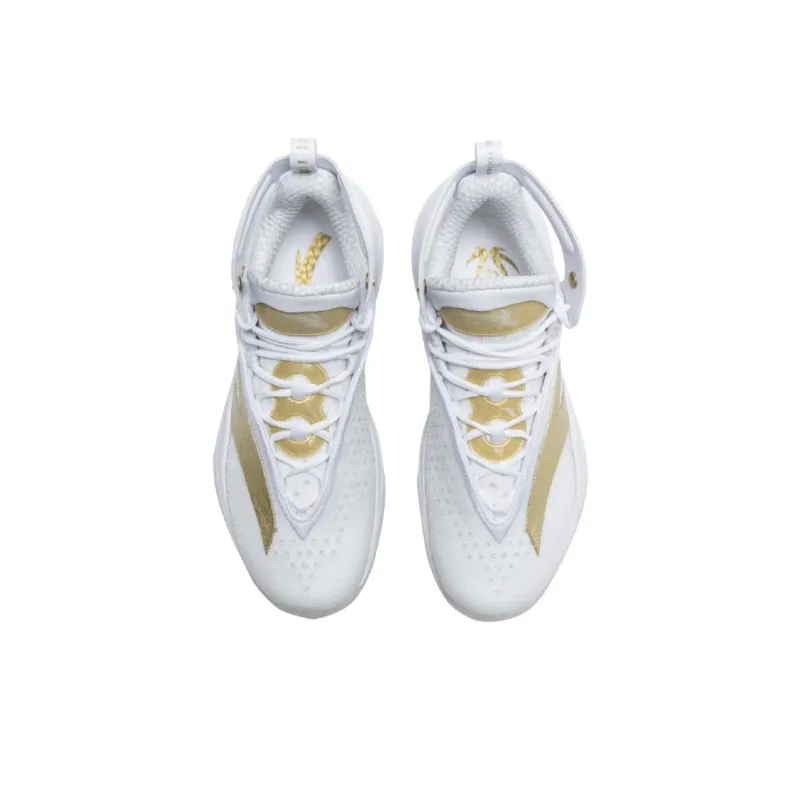 Anta KT8 KT 8 Cushioned Slip-Resistant Abrasion-Resistant High-Top Basketball Shoes White Gold-3