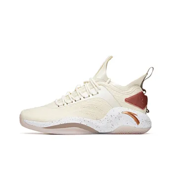 Anta RR6 Cushioning Breathable Low Top Performance Basketball Shoes Men's Light Beige White