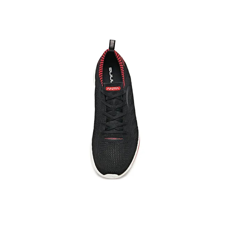 Anta Hydrogen Run I Cushioned Slip-Resistant Low-Top Running Shoes Men's Black Red-2