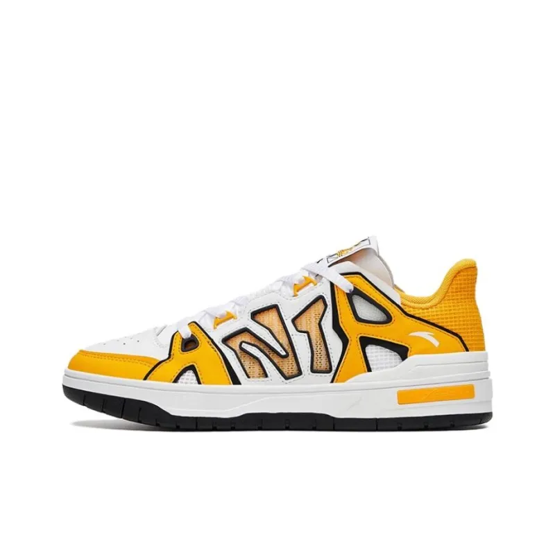 Anta Flame 4.0 Anti Slip Wear Resistant Low Top Skateboard Shoes Men's Yellow-0