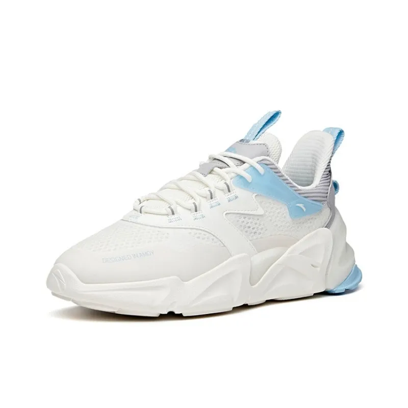 Anta Pulse 2 Cushioning, Slip Resistant, Abrasion Resistant, Breathable Low Top Chunky Sneakers Men's White Gray-2