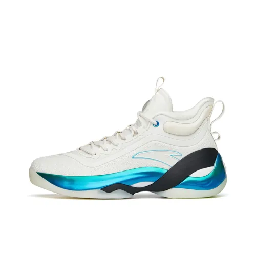 ANTA KT7 Basketball Shoes Men High-Top Ivory White/Lake Blue