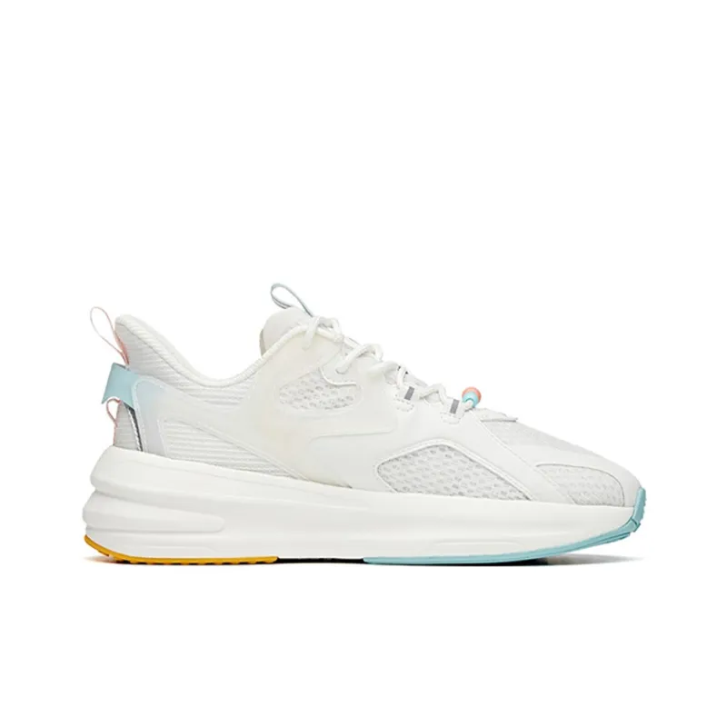 Anta C37 Series Slip-Resistant Cushioning Wear-Resistant Lightweight Low-Top Running Shoes Women's White Red Platform-1