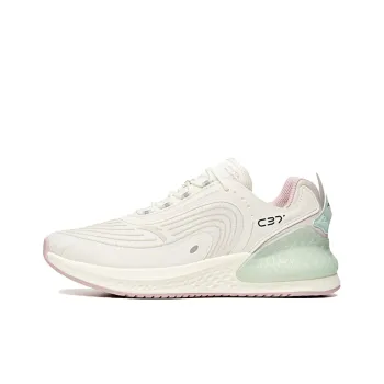 Anta C37+ Cushioned Anti Slip Wear Resistant Breathable Lightweight Low Top Running Shoes Women's White Green