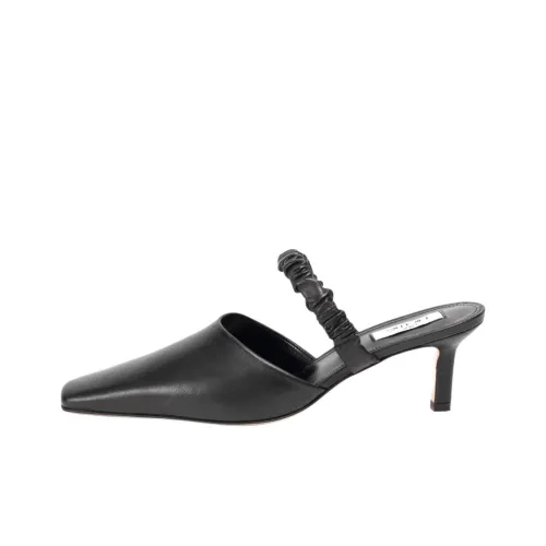 Elleme Closed Toe Slippers 7cm Women's Black