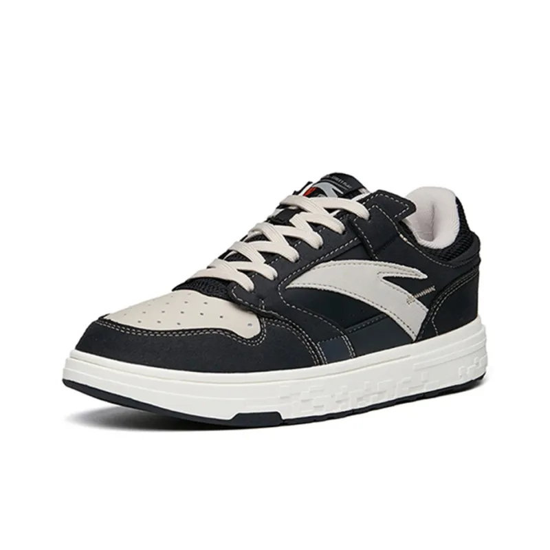 Anta Street Play Series Slip Resistant Cushioning Abrasion Resistant Low Top Skateboard Shoes Men's Black Gray Obsidian-2