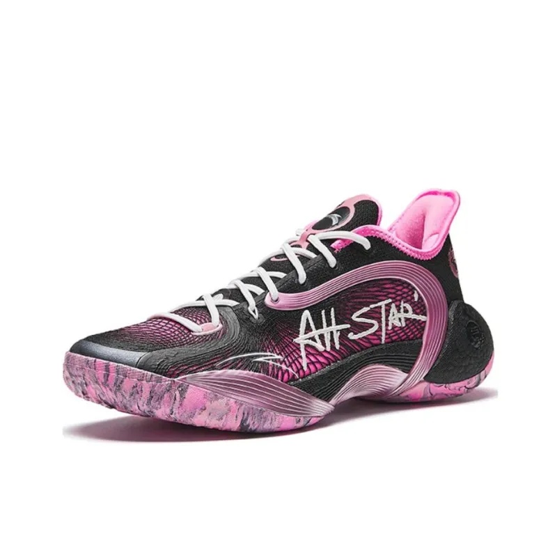 Anta Three Points Of Rain 2 Generations Cushioned Slip-Resistant Low-Top Basketball Shoes Men's Black Pink-1