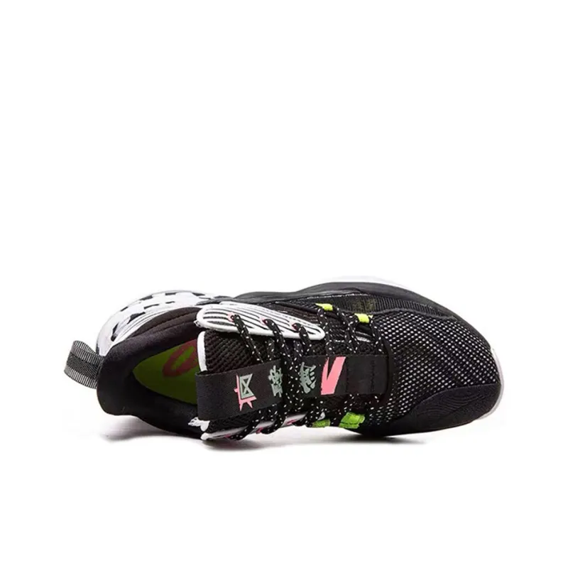 Anta Hear Wave 2 Mid-Top Basketball Shoes Men's Black White-4
