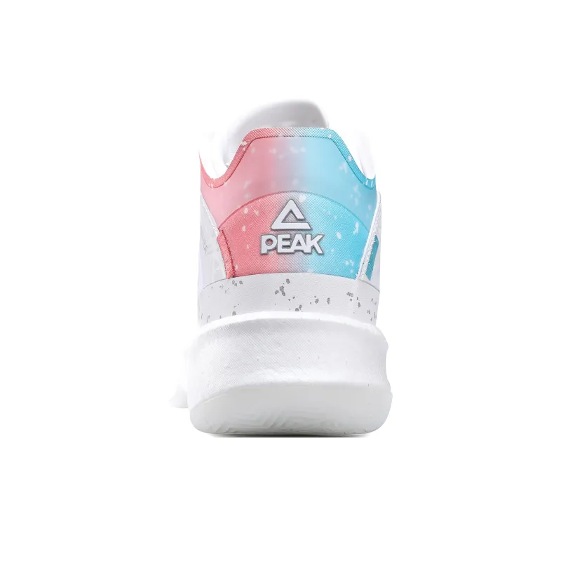 PEAK Taichi Ripple Triangle Anti Slip And Wear Resistant Breathable Mid Top Basketball Shoes Men's All White-3