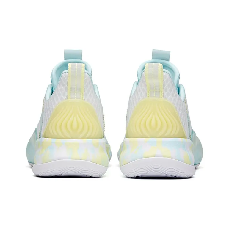 Anta Light Cavalry 6 Anti-Slip Wear-Resistant Low-Top Basketball Shoes White Blue Green-3
