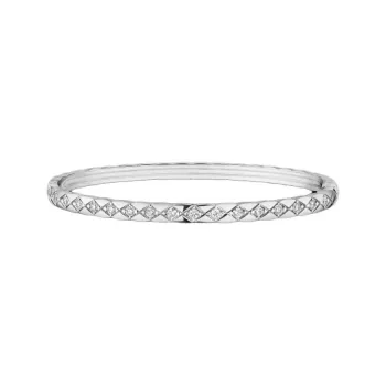 CHANEL 18K White Gold, Diamond Bangles Women's Silver