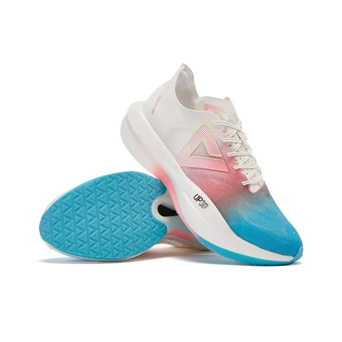 PEAK UP30 2.0 Cushioning Anti Slip And Wear Resistant Rebound Low Top Marathon Running Shoes Men's White Red Blue-4