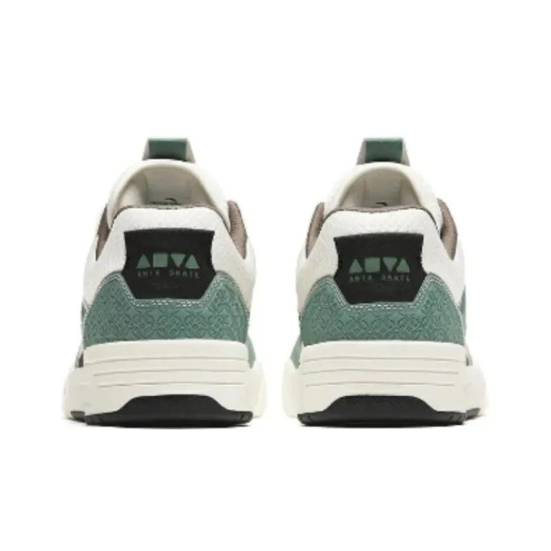 Anta AOJIE Cushioning Wear-Resistant Low-Top Skateboard Shoes Men's Green White Brown-4
