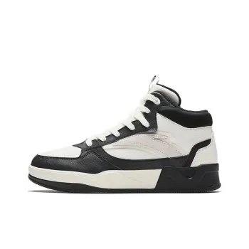 Anta C37 Series Fleece Lined Warm Slip Resistant High Top Skateboard Shoes Men's Black White