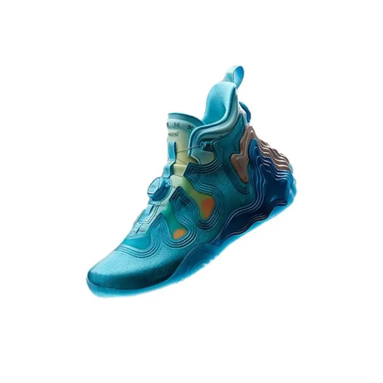 ANTA Star Mountain Basketball Shoes Men Mid Top Blue/Green-2