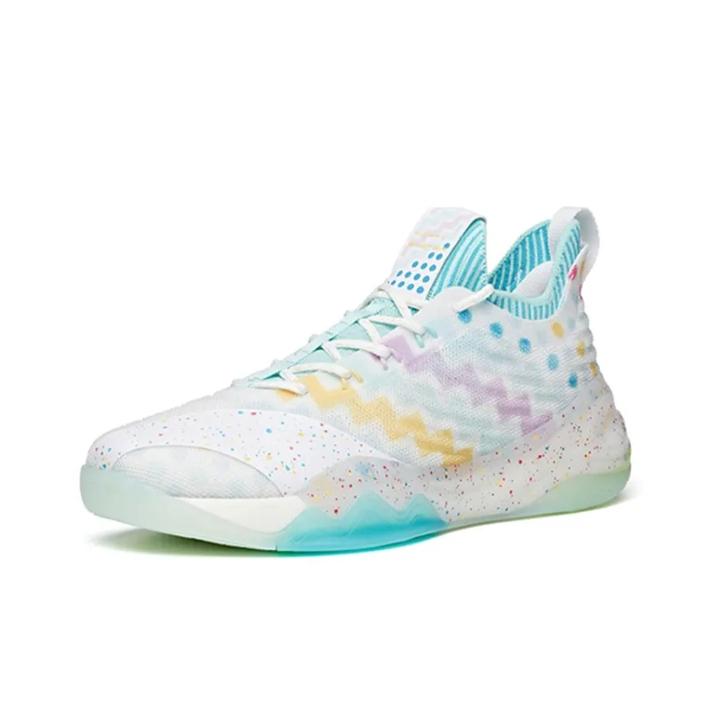 Anta KT6 Low Anti-Slip Wear-Resistant Low-Top Basketball Shoes White Green Blue-1