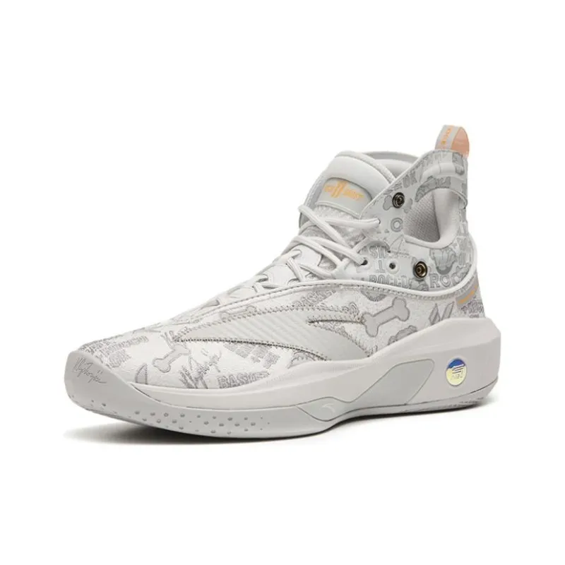 Anta KT8 Cushioning Anti-Slip And Wear-Resistant High-Top Basketball Shoes Light Gray-1