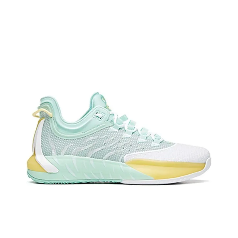 Anta GH1 Low Hayward Durable Breathable Low Top Basketball Shoes Men's White Green Yellow-1