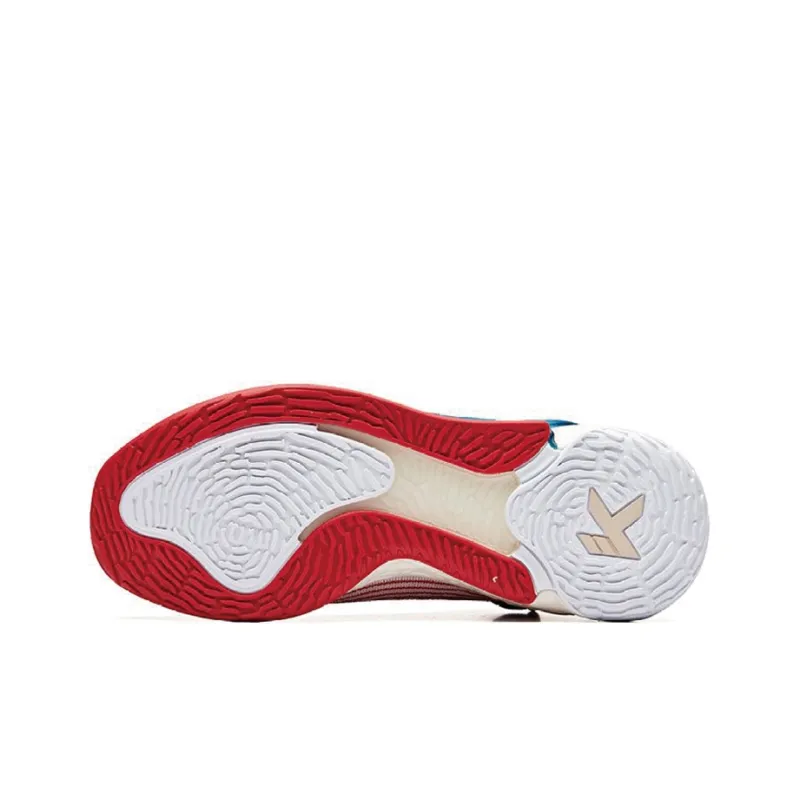 Anta KT4 Cushioning Anti-Slip And Wear-Resistant High-Top Basketball Shoes Blue White Red-4