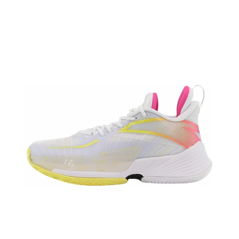 Anta Light Horseman 3 Cushioning Wear-Resistant Low-Top Basketball Shoes Women's White Yellow Red-0