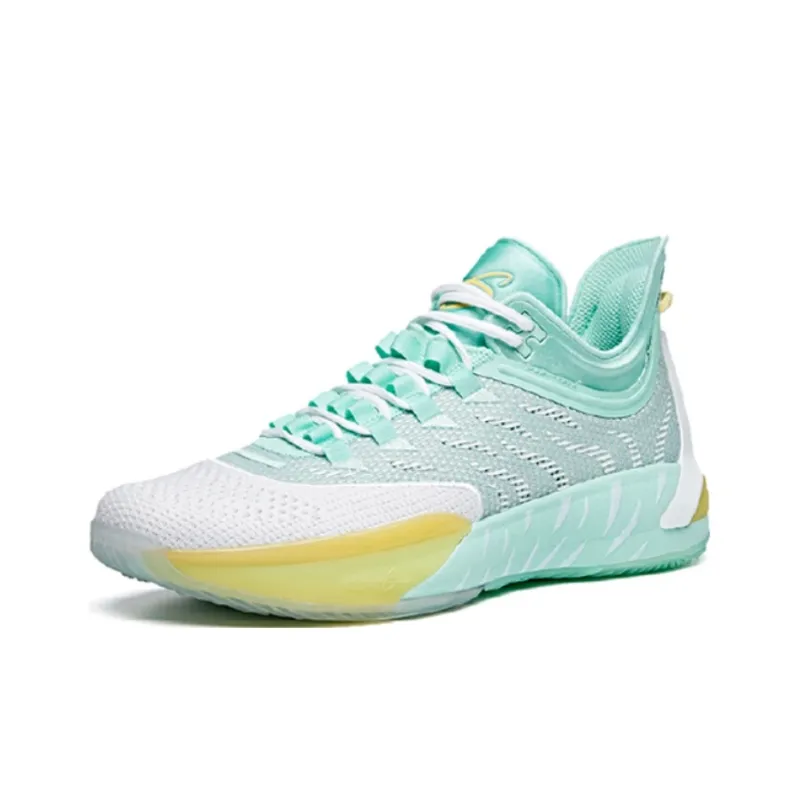 Anta GH1 Low Hayward Durable Breathable Low Top Basketball Shoes Men's White Green Yellow-2